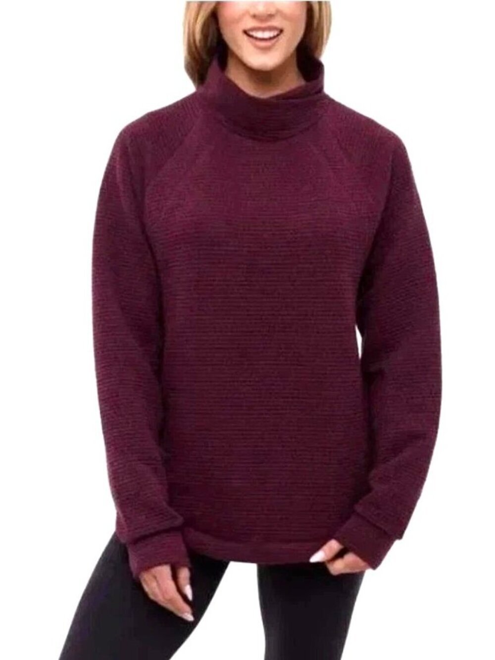 NWT Bench Urbanwear Women's S Maroon Textured Pullover Sweater